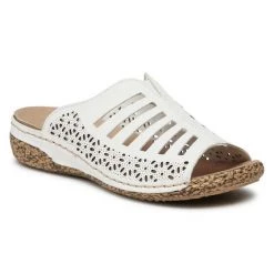 Rieker Γυναίκες Παντόφλες V7295-80 Λευκό Λευκό