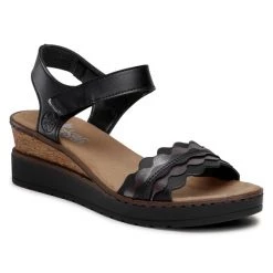 Rieker Γυναίκες Σανδάλια V38F3-00 Μαύρο Μαύρο