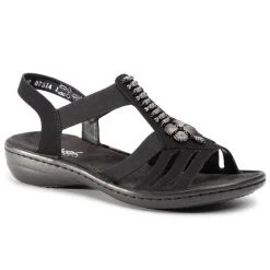 Rieker Γυναίκες Σανδάλια 60806-00 Μαύρο Μαύρο